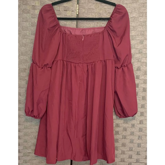 Square Neck Puff Sleeve Mini Dress- Size Medium - Picture 3 of 4